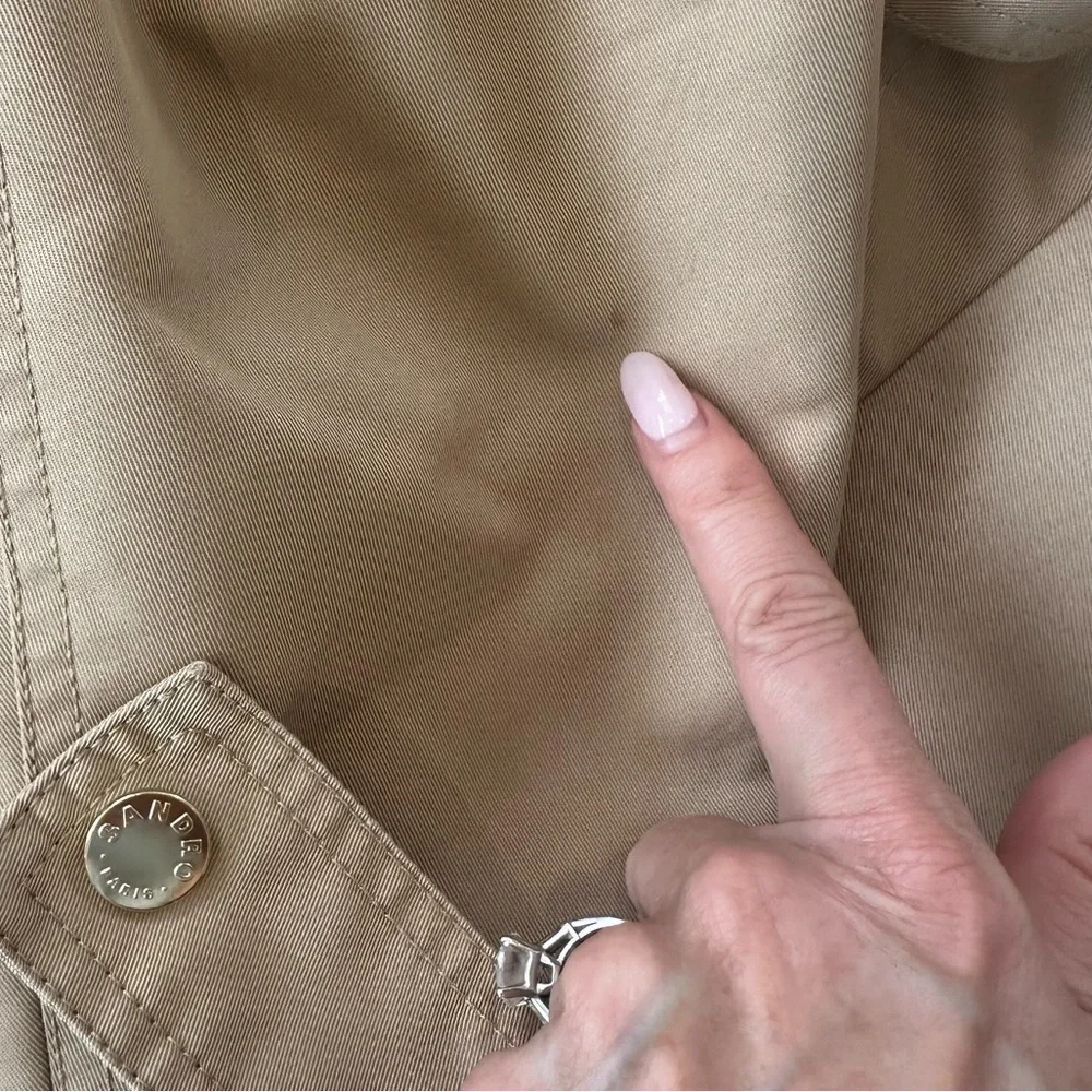 Sandro Button Gabardine Trench Coat in Beige - Picture 14 of 14